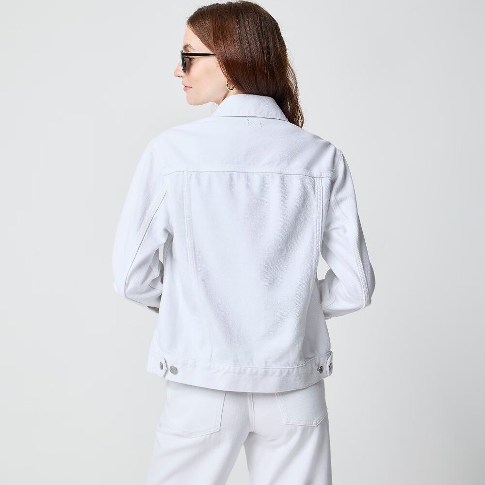J. Crew Relaxed Denim Jacket in White - Picture 2 of 4